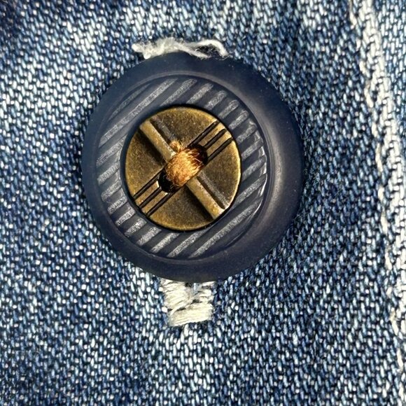 Erika & Co Jacket Womens Large Denim Button Front Utility Chore Pockets Vintage - Picture 6 of 11